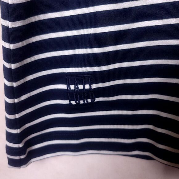 Kate Lord Performance Navy White Button Up Polo Shirt 1/2 Sleeve Size XL - Picture 4 of 8